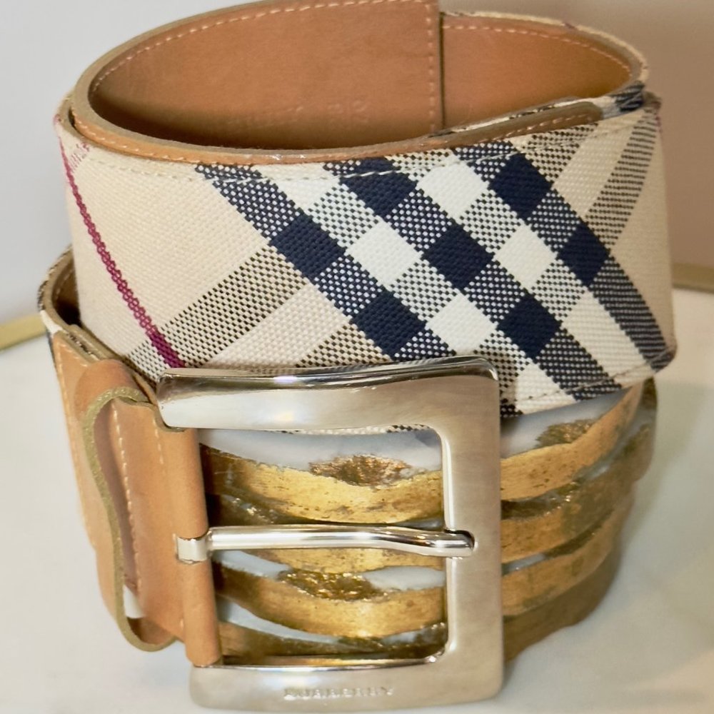 Authentic Burberry Wide Belt Silver Buckle- XS